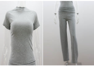 Casual Tight Short Top and Trousers Set