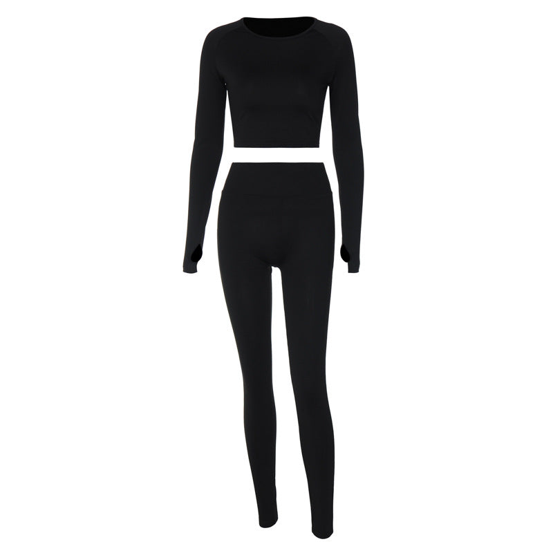 Fashion Long Sleeve Top Slim Fit Sports Suit