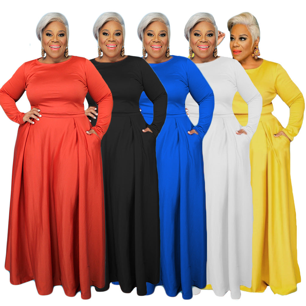 Plus Size Multi-Color Sexy Maxi Dress Women Two-Piece Set